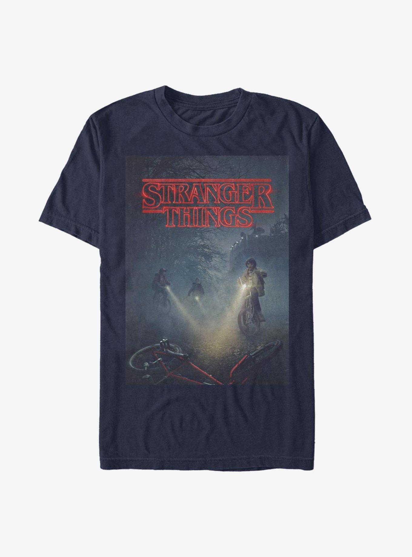 Stranger Things Will Missing Bike Poster T-Shirt, NAVY, hi-res