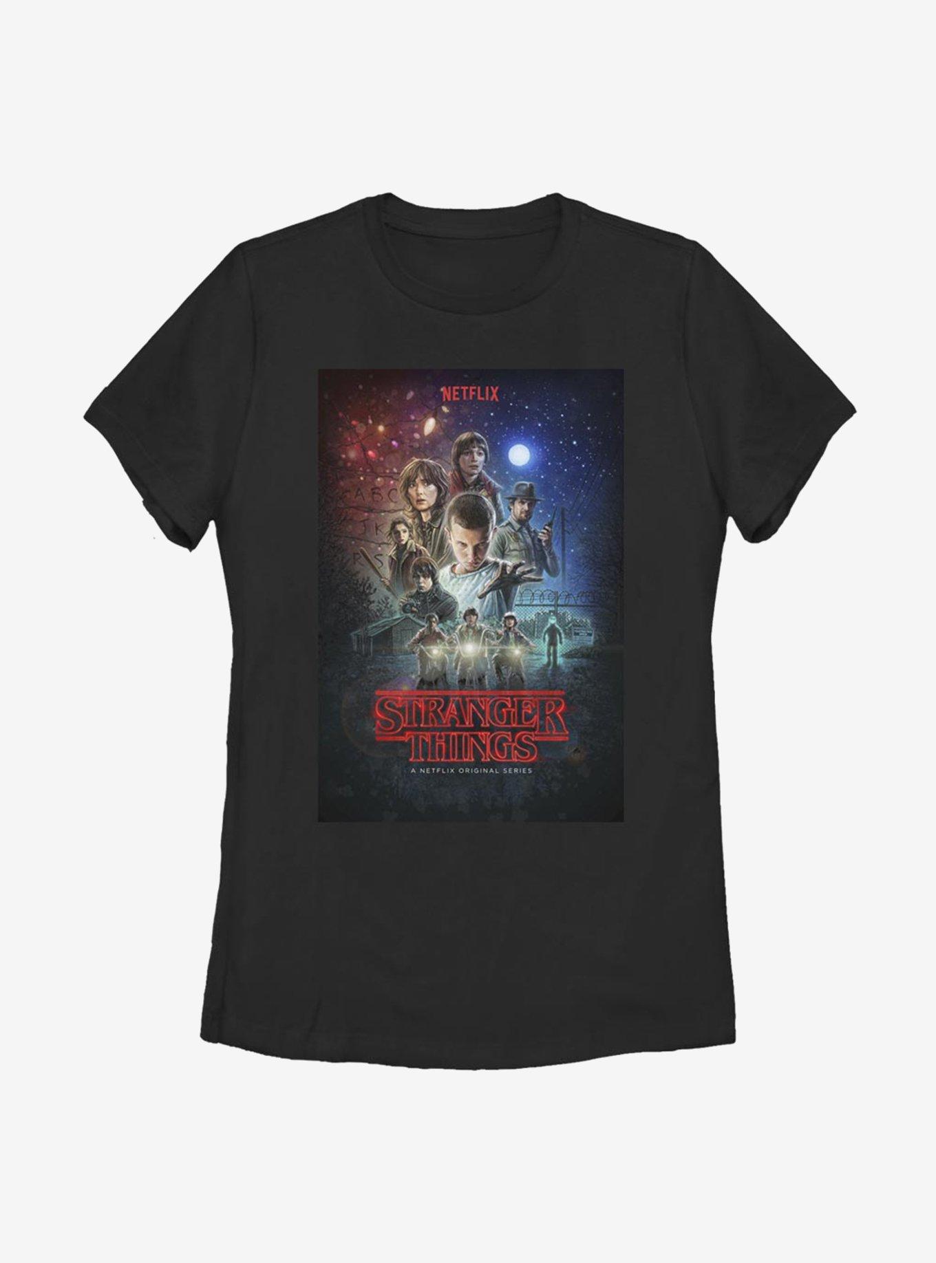 Stranger Things Classic Illustrated Poster Womens T-Shirt, , hi-res