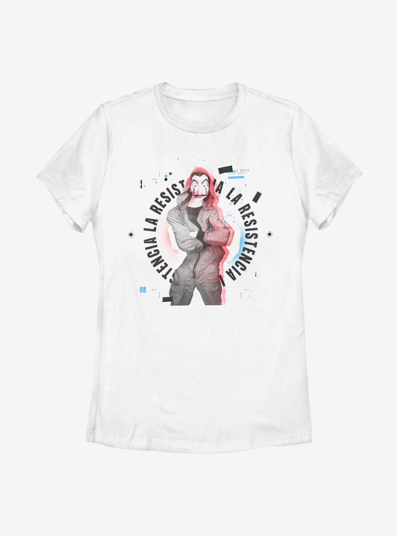 La Casa De Papel La Resistencia Badge Womens T-Shirt, WHITE, hi-res