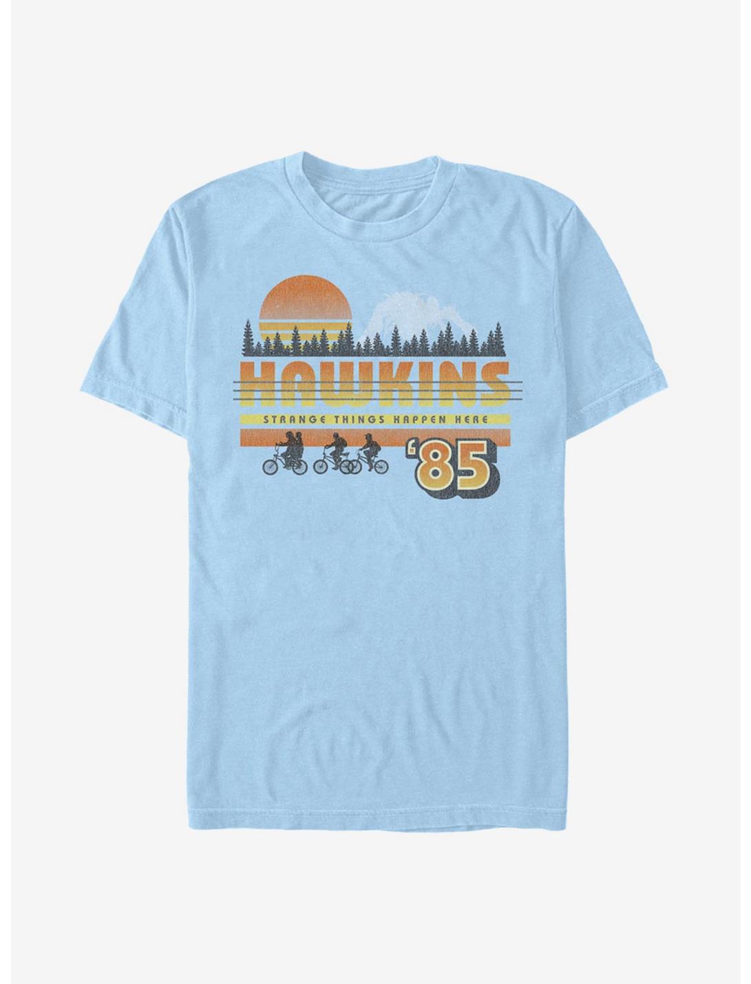 Stranger Things Hawkins Vintage Sunsnet T-Shirt, LT BLUE, hi-res