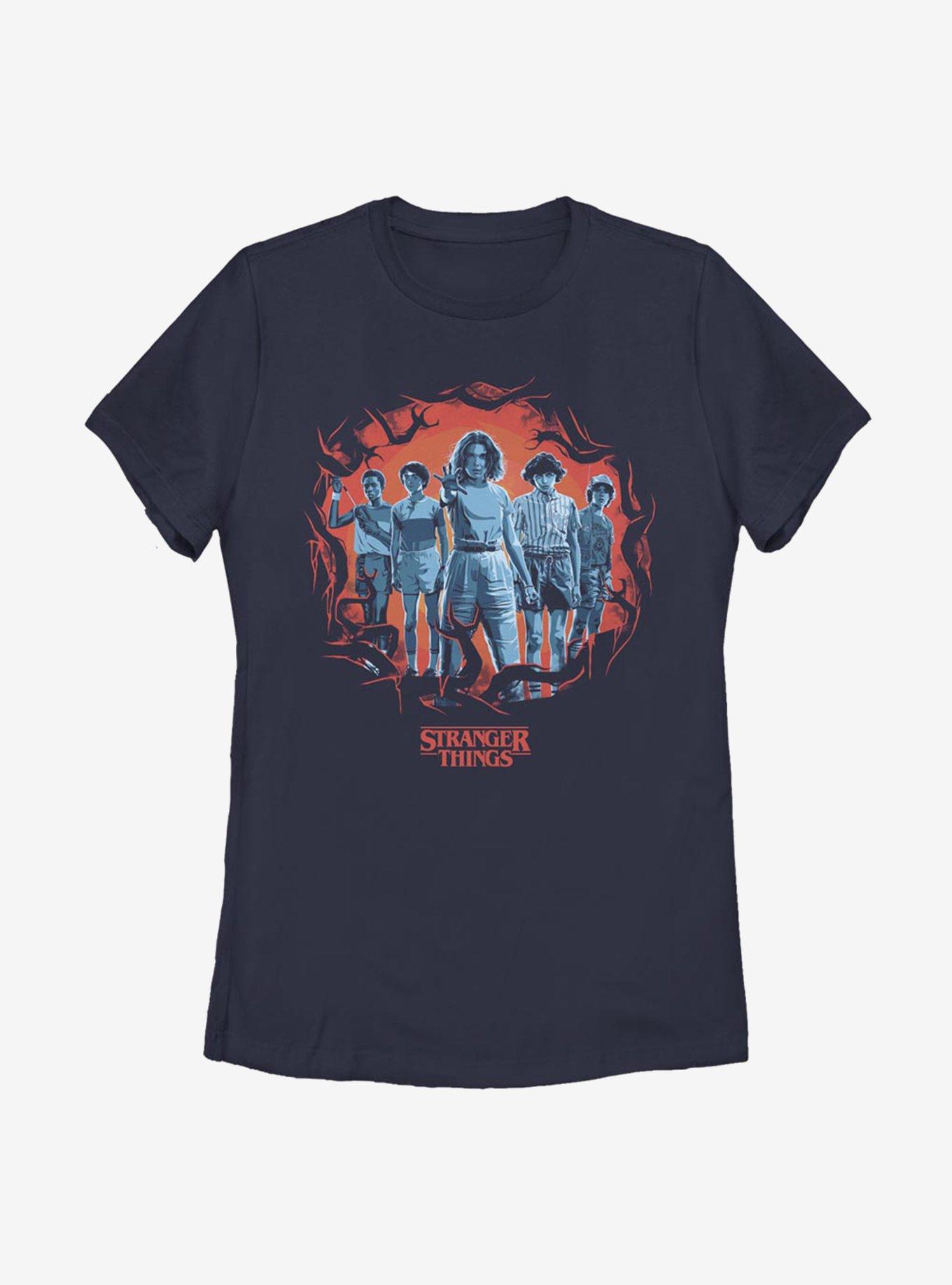 Stranger Things Tonal Eleven Group Pose Womens T-Shirt, , hi-res
