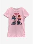 Stranger Things Cast Box Up Youth Girls T-Shirt, PINK, hi-res