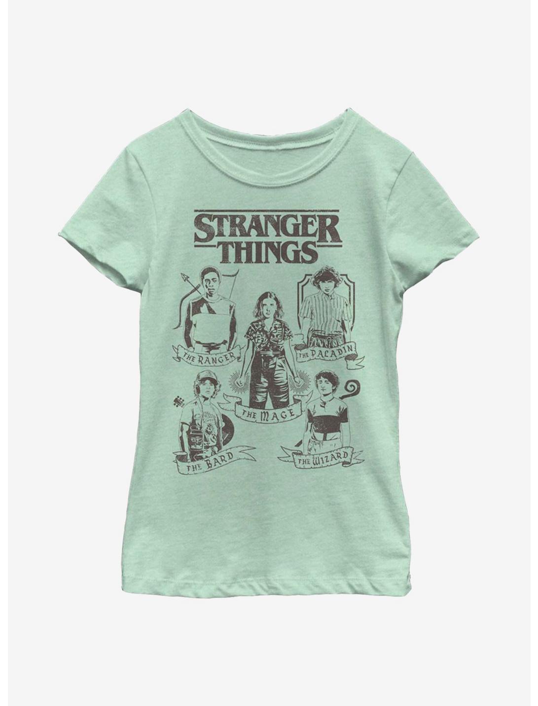 Stranger Things DND Classes Youth Girls T-Shirt, MINT, hi-res