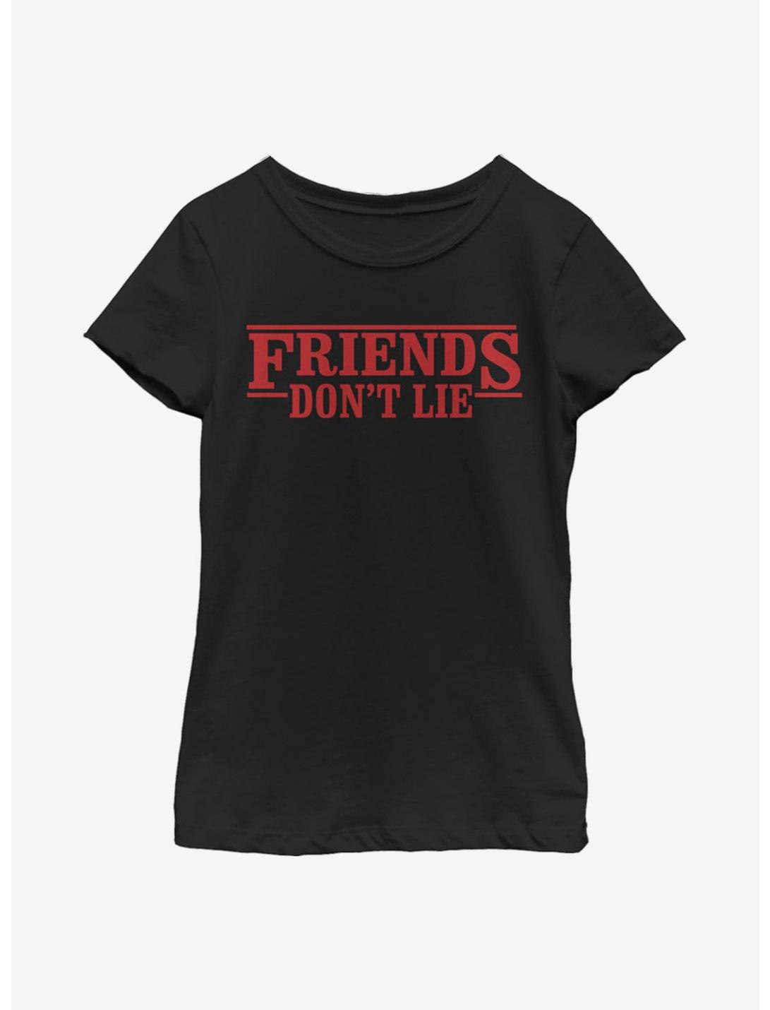 Stranger Things Friends Dont Lie Youth Girls T-Shirt, BLACK, hi-res