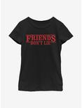 Stranger Things Friends Dont Lie Youth Girls T-Shirt, BLACK, hi-res