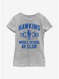 Stranger Things Hawkins AV Club Youth Girls T-Shirt, ATH HTR, hi-res