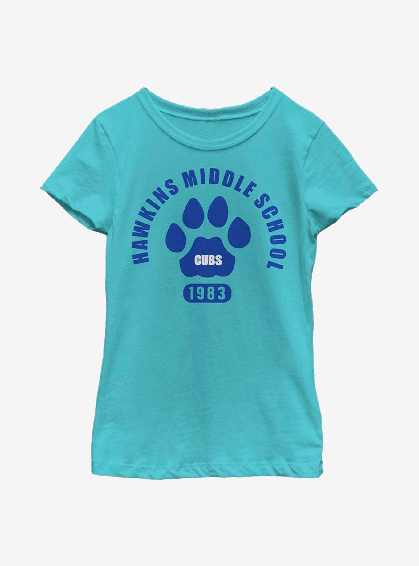 Stranger Things Hawkins Cubs Paw Emblem Youth Girls T-Shirt, , hi-res