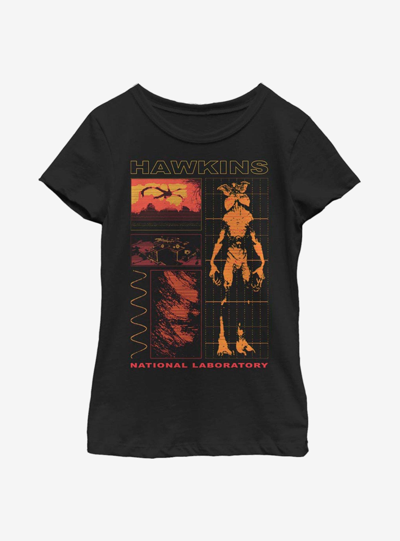 Stranger Things Hawkins Lab Youth Girls T-Shirt, BLACK, hi-res