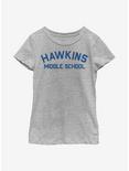 Stranger Things Hawkins Mid School Youth Girls T-Shirt, ATH HTR, hi-res