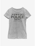 Stranger Things Hawkins Police Department Youth Girls T-Shirt, ATH HTR, hi-res