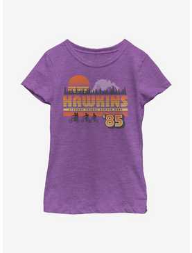 Stranger Things Hawkins Vintage Sunsnet Youth Girls T-Shirt, , hi-res