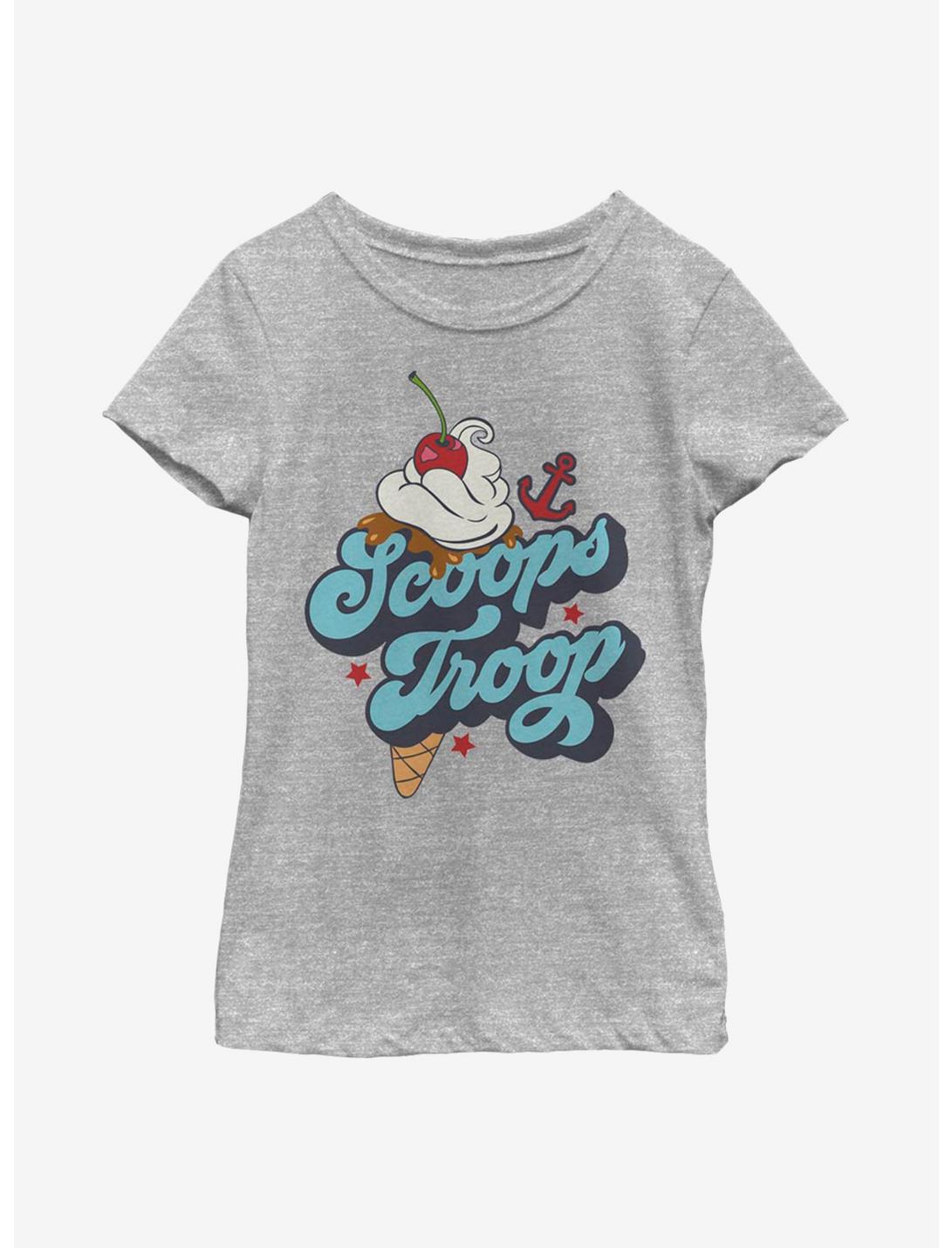 Stranger Things Scoops Troops Youth Girls T-Shirt, ATH HTR, hi-res