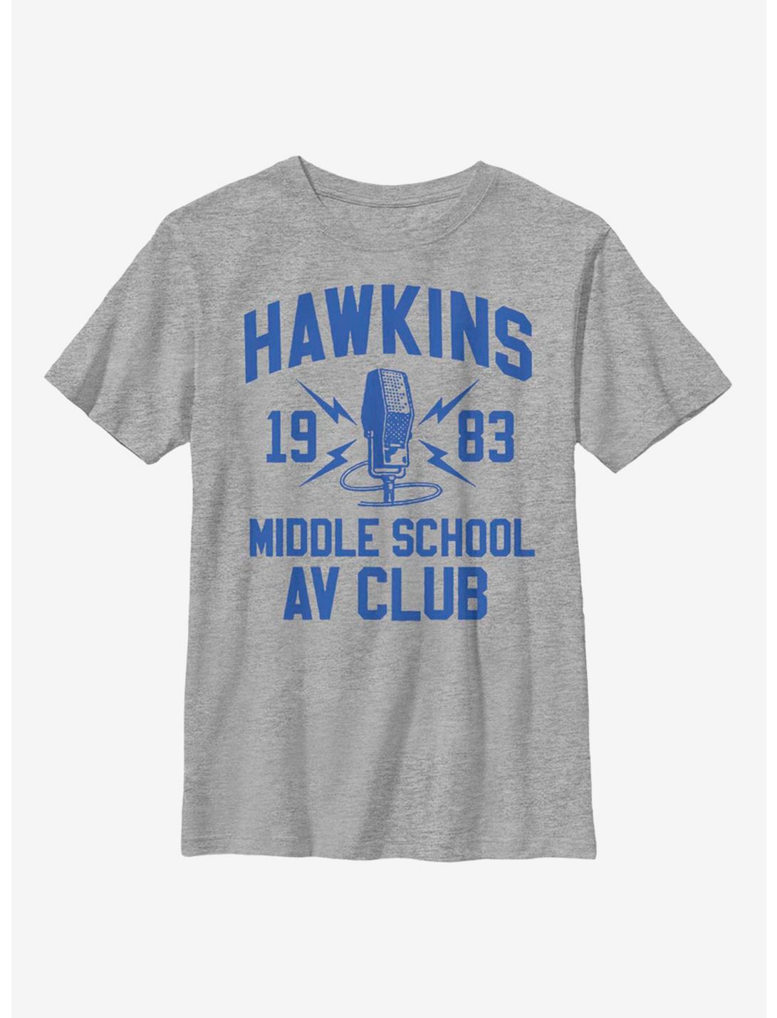 Stranger Things Hawkins AV Club Youth T-Shirt, ATH HTR, hi-res