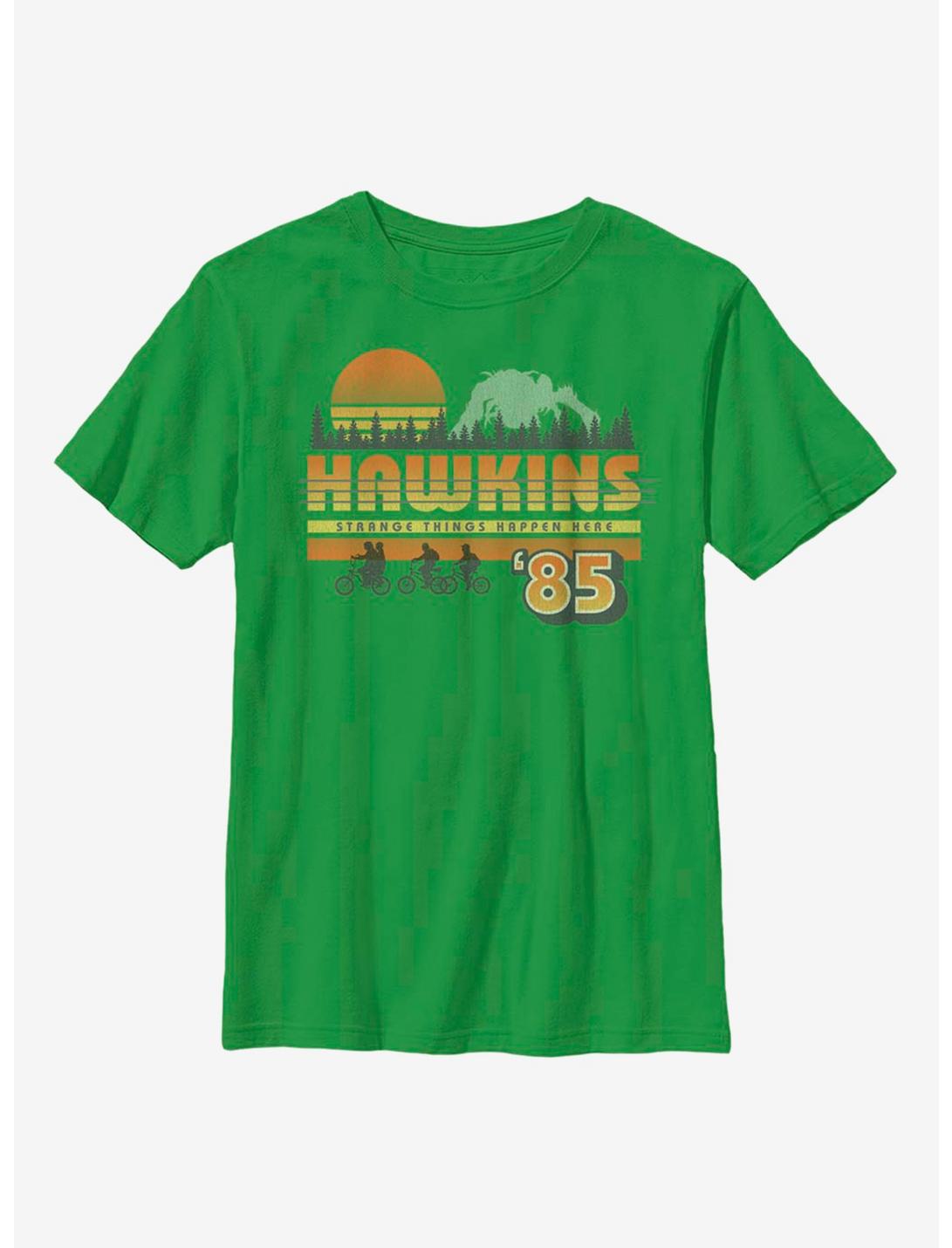 Stranger Things Hawkins Vintage Sunsnet Youth T-Shirt, KELLY, hi-res