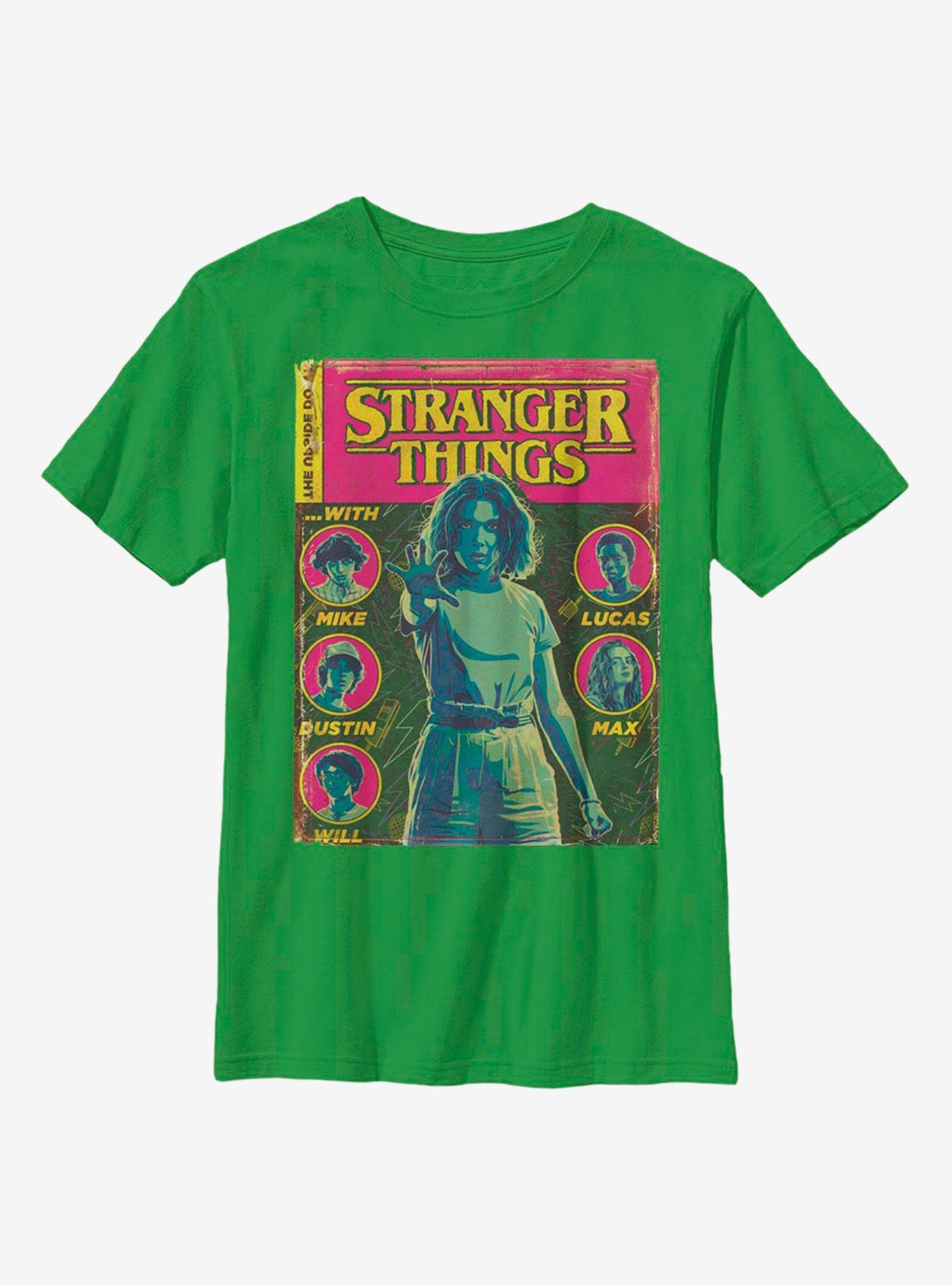Stranger Things Classic Comic Cover Youth T-Shirt - GREEN | BoxLunch
