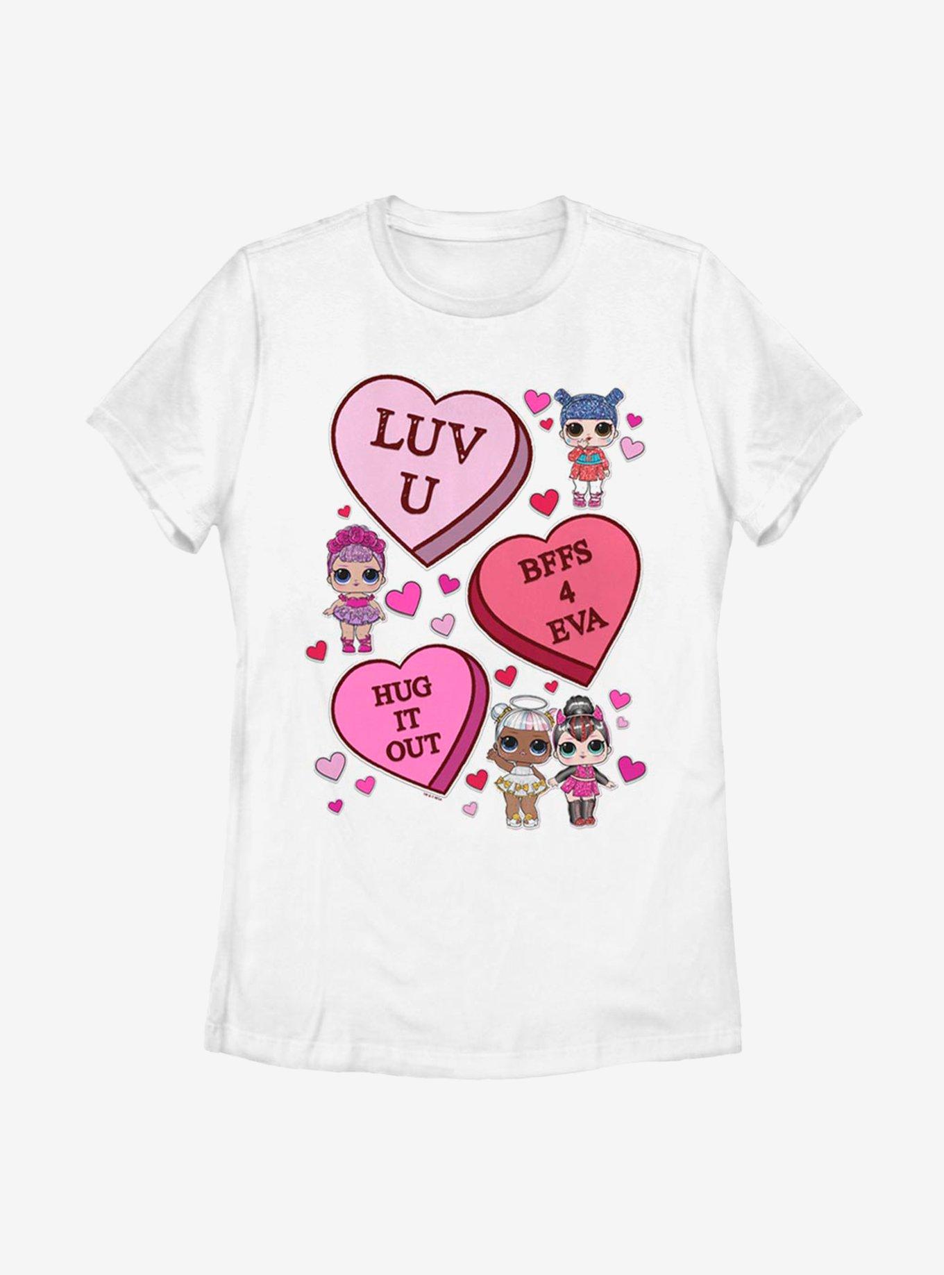 L.O.L. Surprise! LOL Candy Hearts Womens T-Shirt, WHITE, hi-res