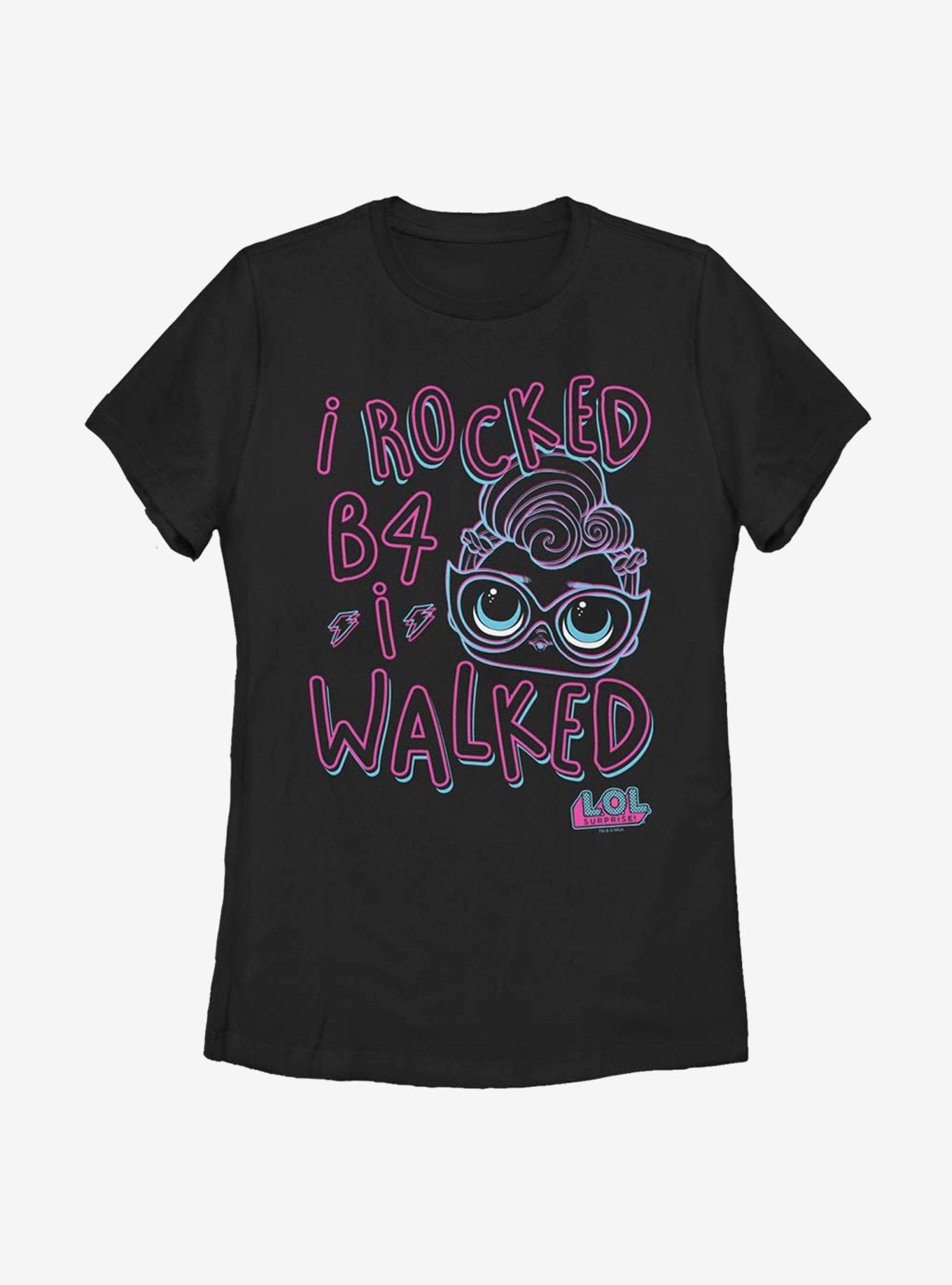 L.O.L. Surprise! Rockin B4 Walkin Womens T-Shirt, BLACK, hi-res