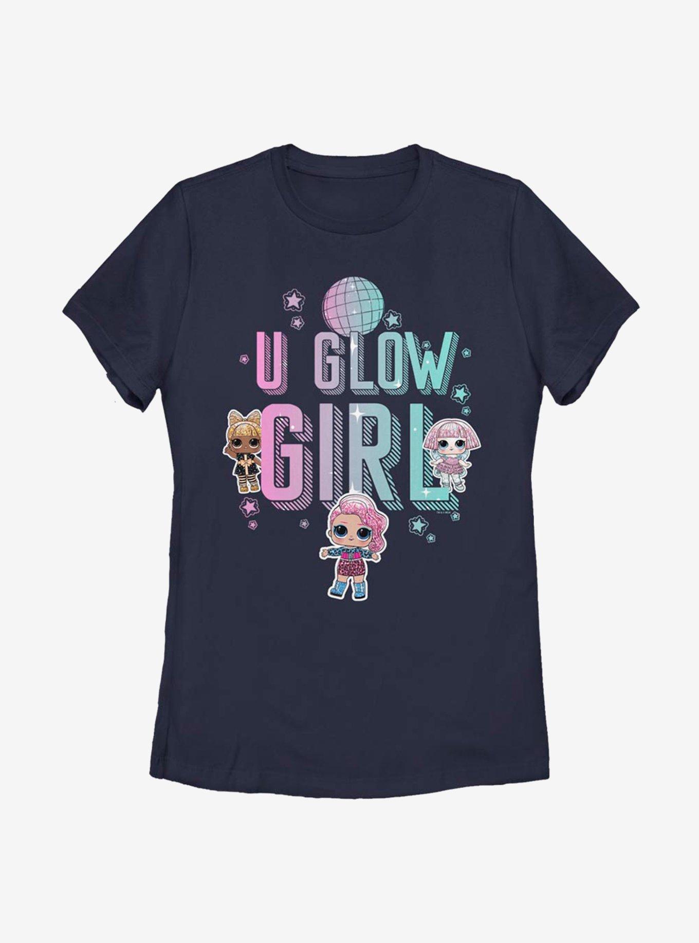 L.O.L. Surprise! U Glow Girl Womens T-Shirt, NAVY, hi-res