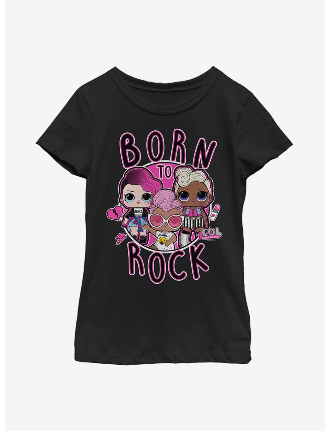 L.O.L. Surprise! Born To Rock Youth Girls T-Shirt, BLACK, hi-res