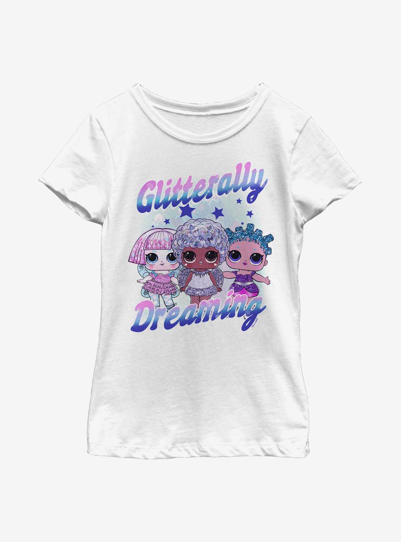 L.O.L. Surprise! Glitterally Dreaming Youth Girls T-Shirt, WHITE, hi-res