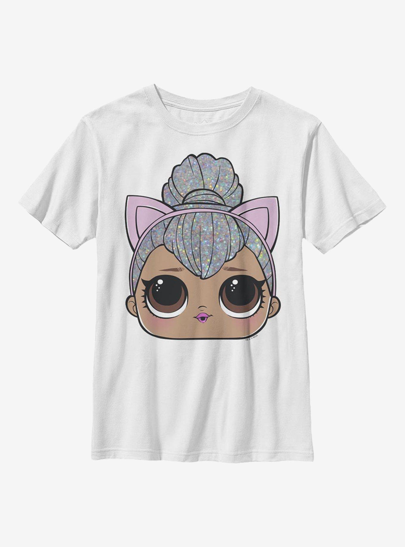 L.O.L. Surprise! BigFace KittyQueen Youth T-Shirt, WHITE, hi-res view 1