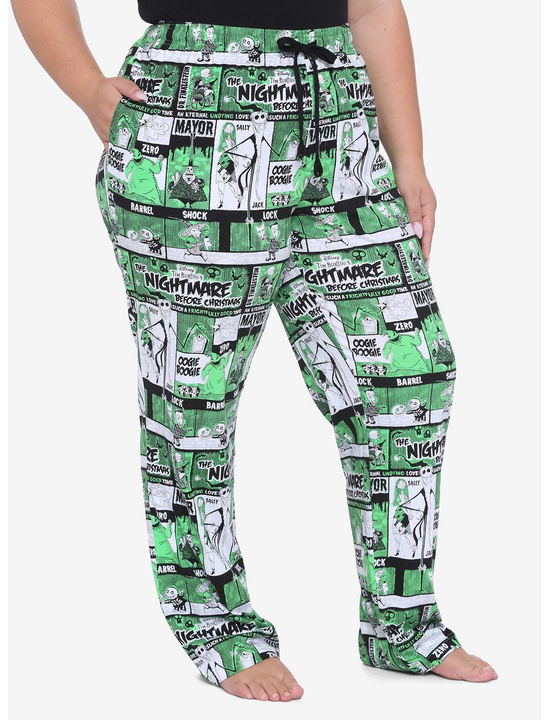 The Nightmare Before Christmas Comic Panels Girls Pajama Pants Plus Size, MULTI, hi-res