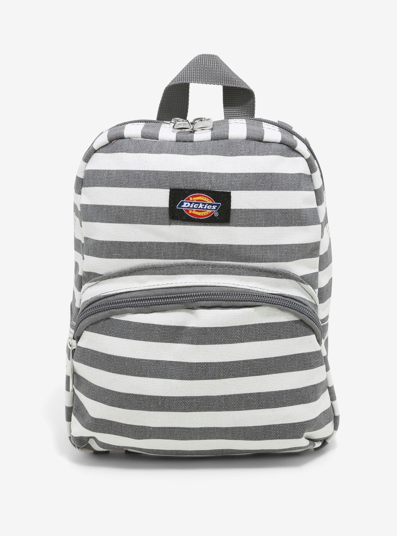 Dickies Grey & White Stripe Mini Backpack, , hi-res view 1