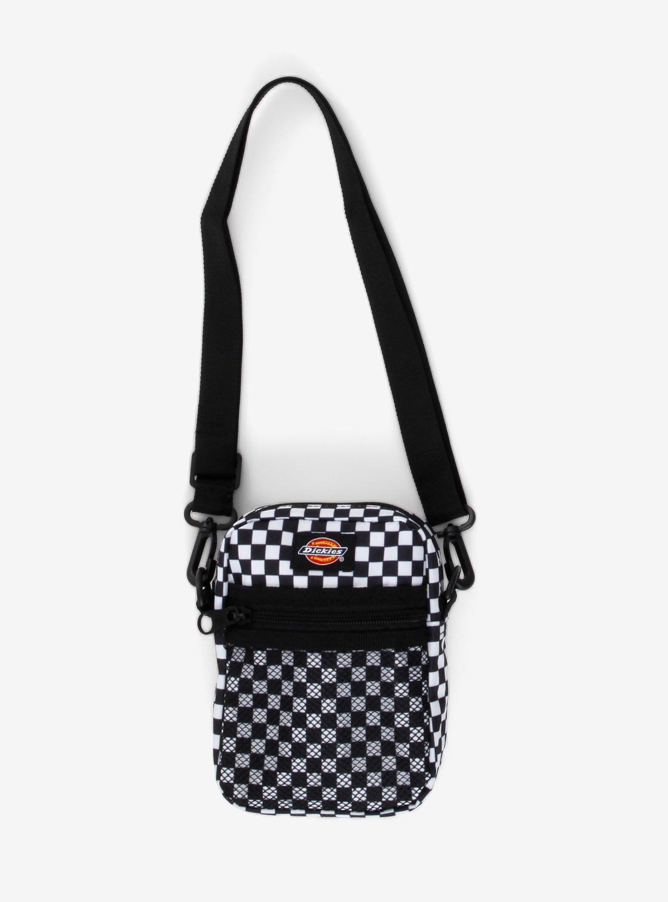 Sexy Dance White Checkered Tote Shoulder Bag With Inner Pouch