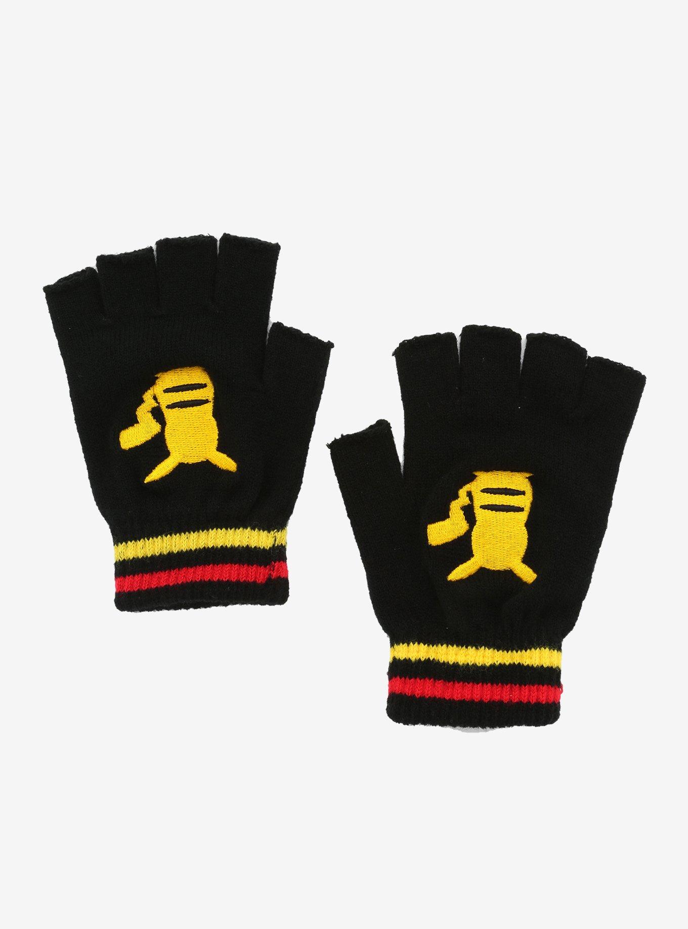 pikachu fingerless gloves