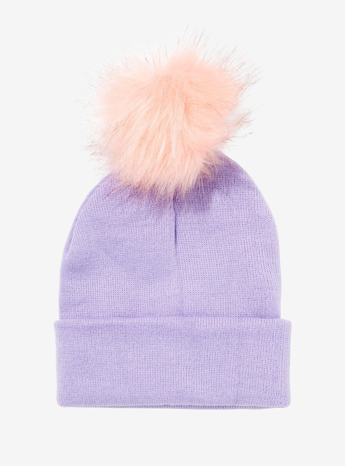 Lavender & Pink Pom Beanie, , hi-res