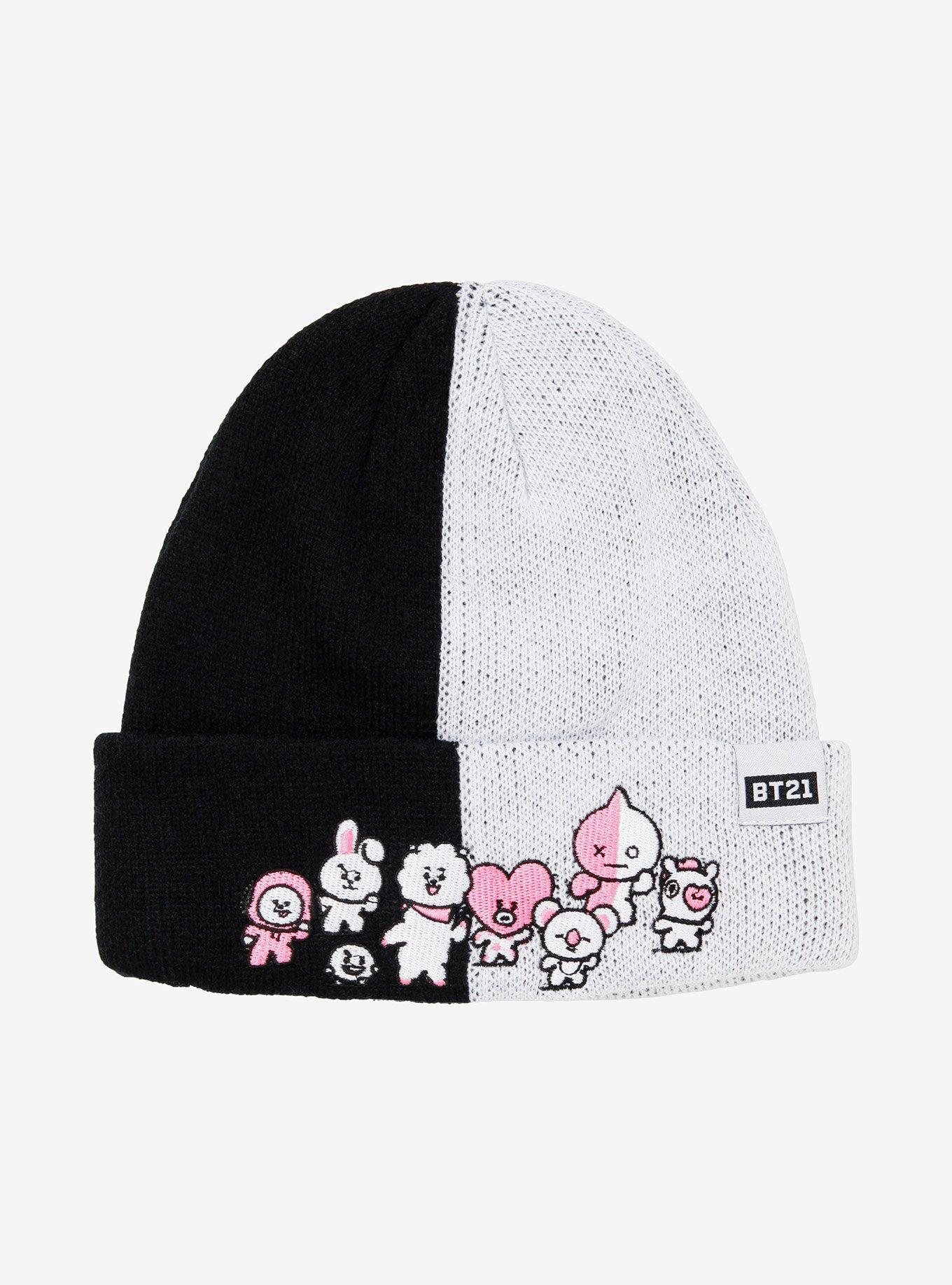 BT21 Black & White Split Beanie, , hi-res