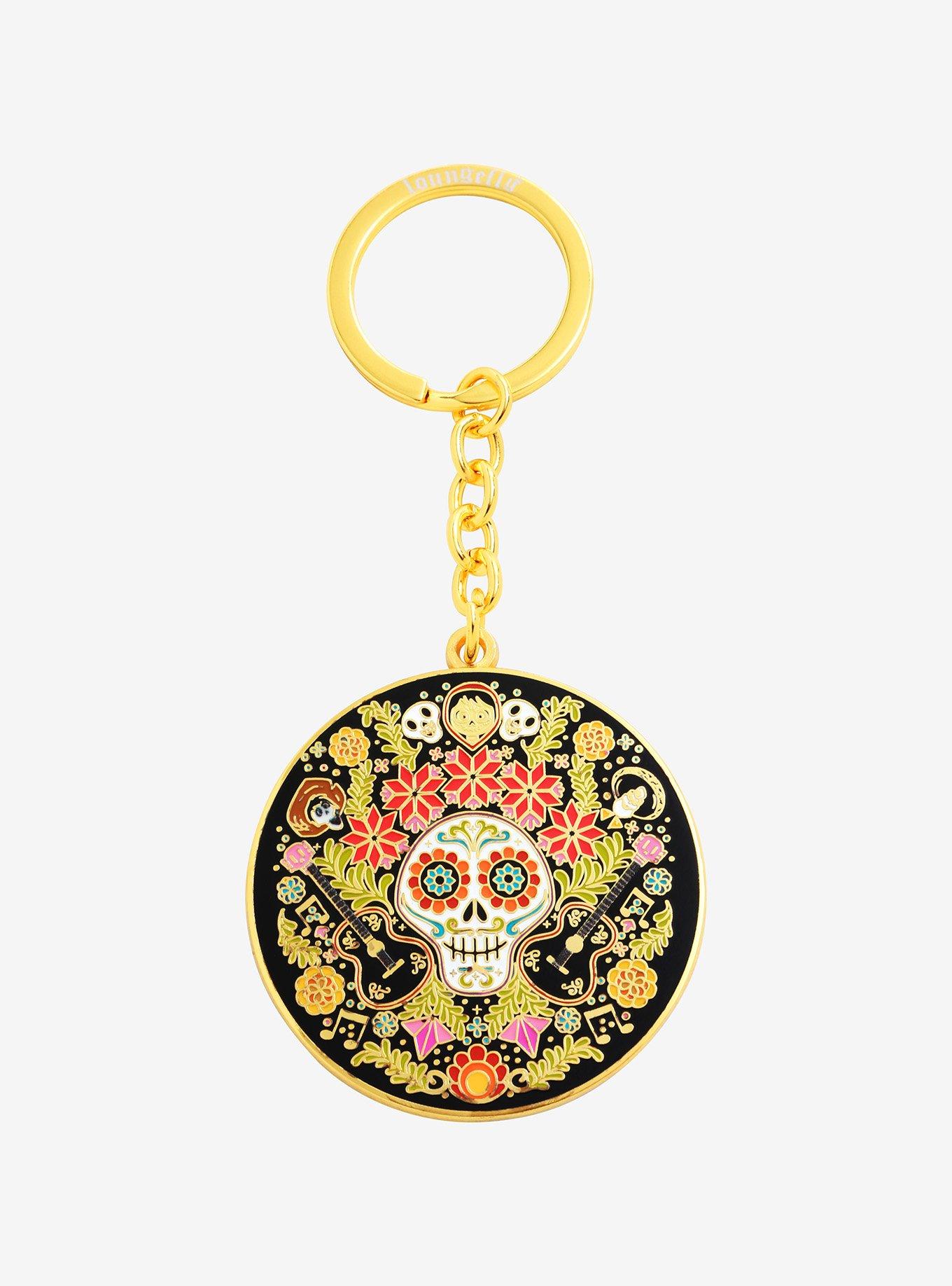 Loungefly Disney Pixar Coco Sugar Skull Keychain - BoxLunch Exclusive, , hi-res