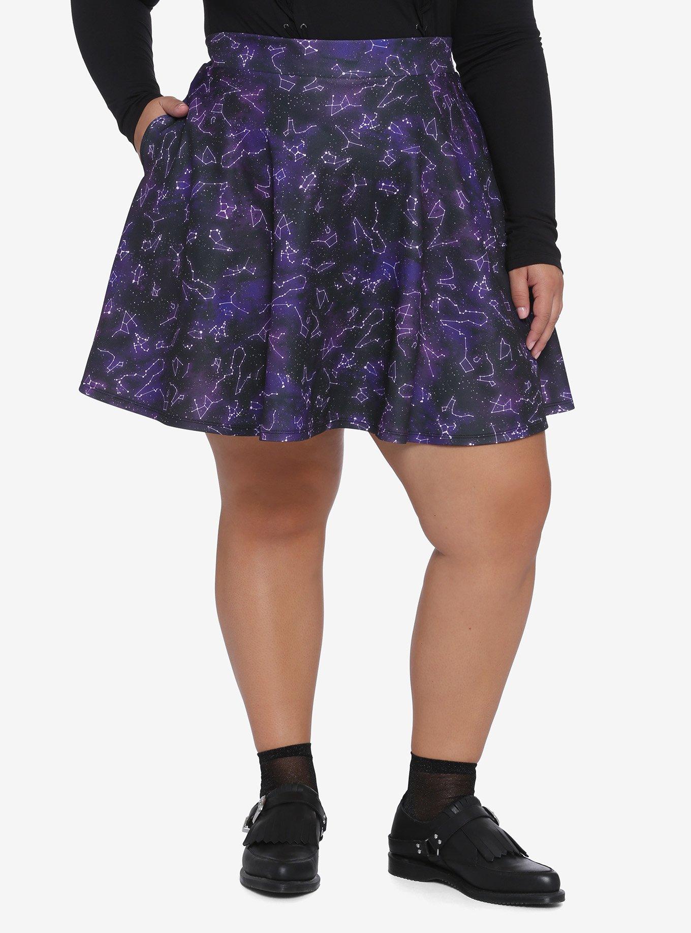 Purple Constellation Skater Skirt Plus Size Hot Topic