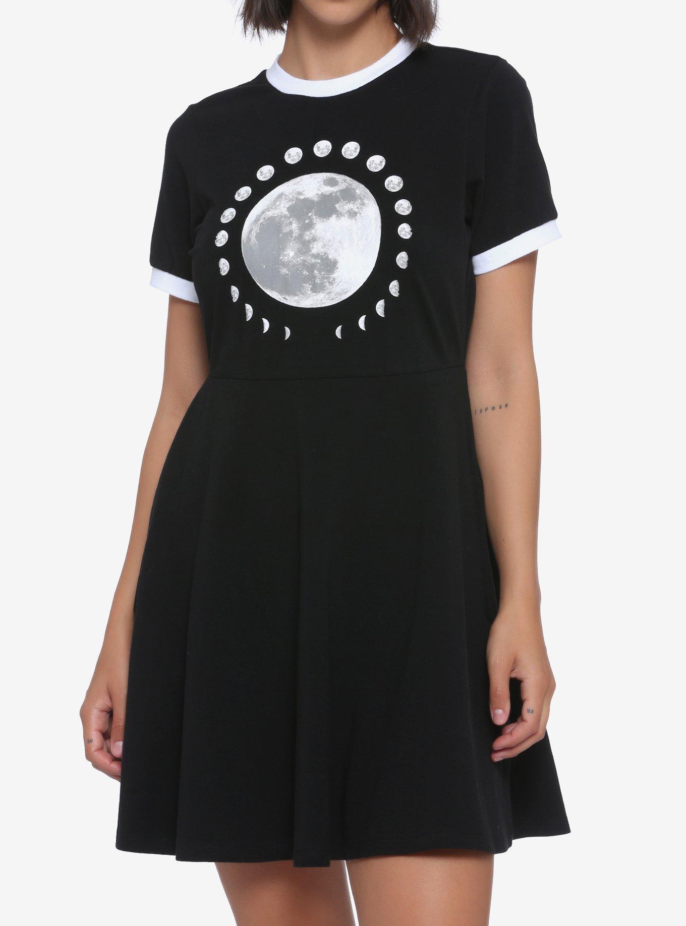 Moon Phase Ringer Skater Dress, MULTI, hi-res