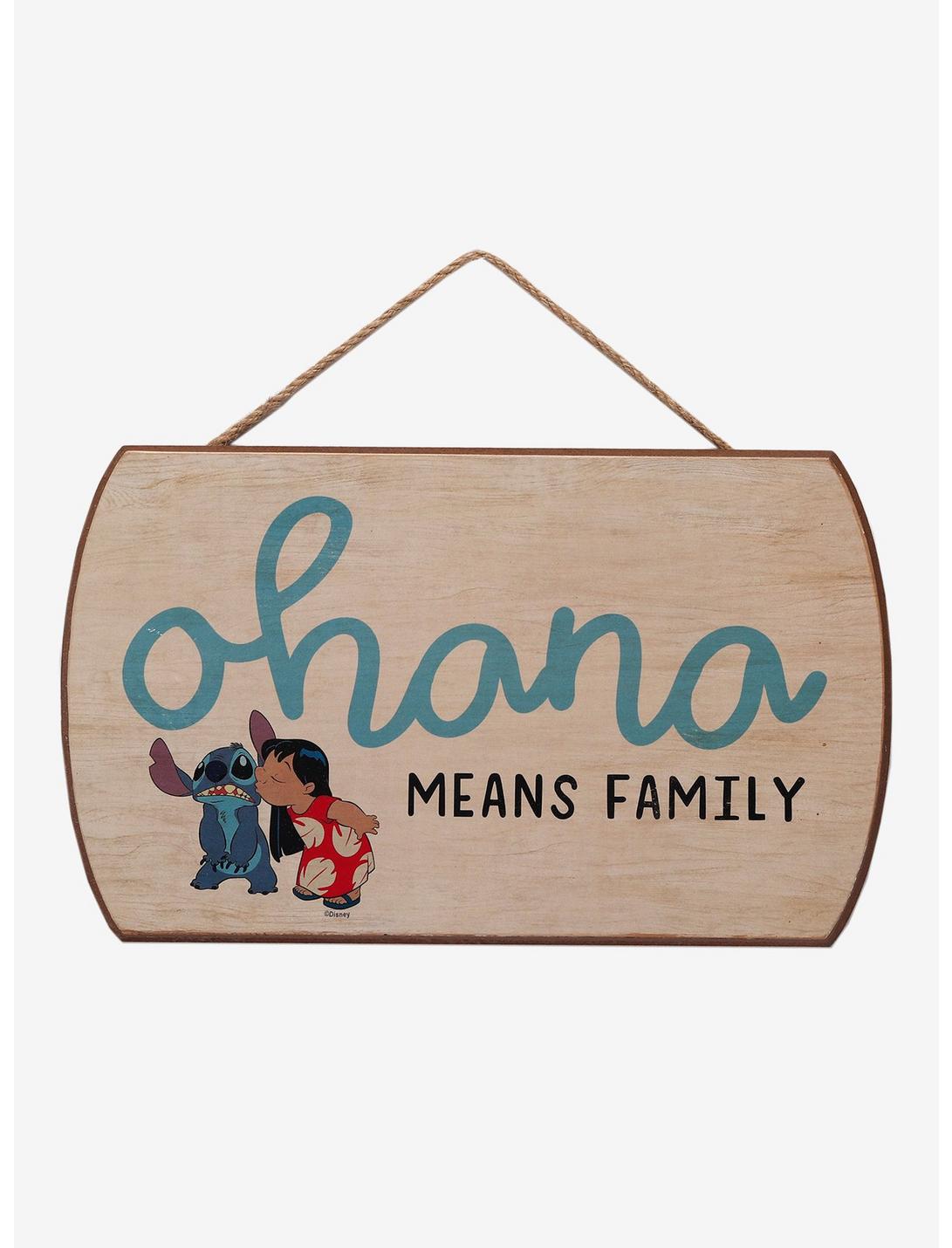Disney Lilo & Stitch Ohana Means Family Hanging Wood Sign, , hi-res