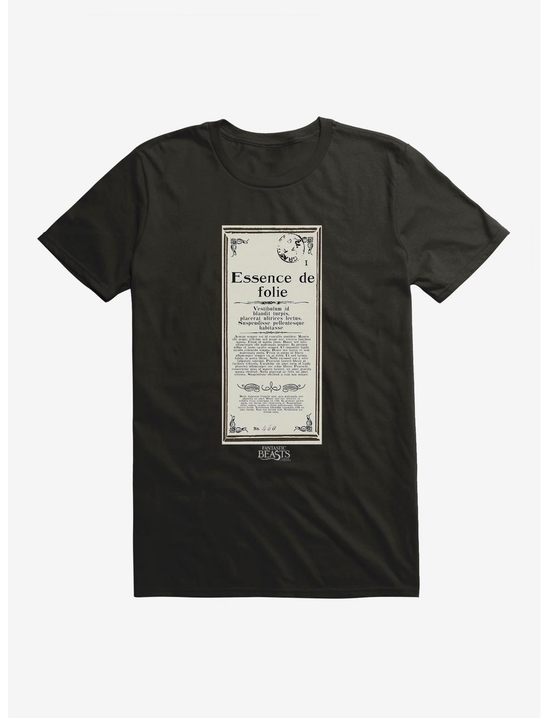 Fantastic Beasts Herbology Essence de Folie Script T-Shirt, BLACK, hi-res