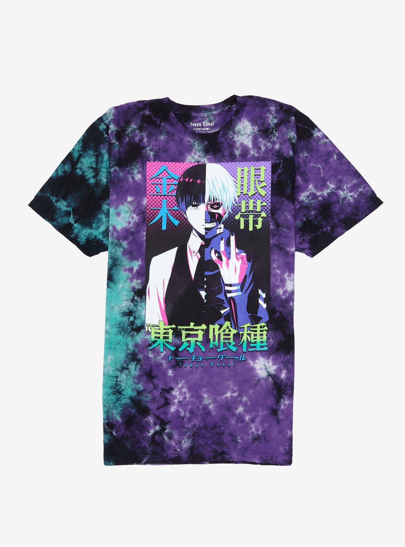 Tokyo Ghoul Ken Kaneki Split Face Tie-Dye T-Shirt, MULTI, hi-res