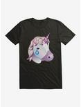 Emoji Unicorn Teary Eyes T-Shirt, BLACK, hi-res
