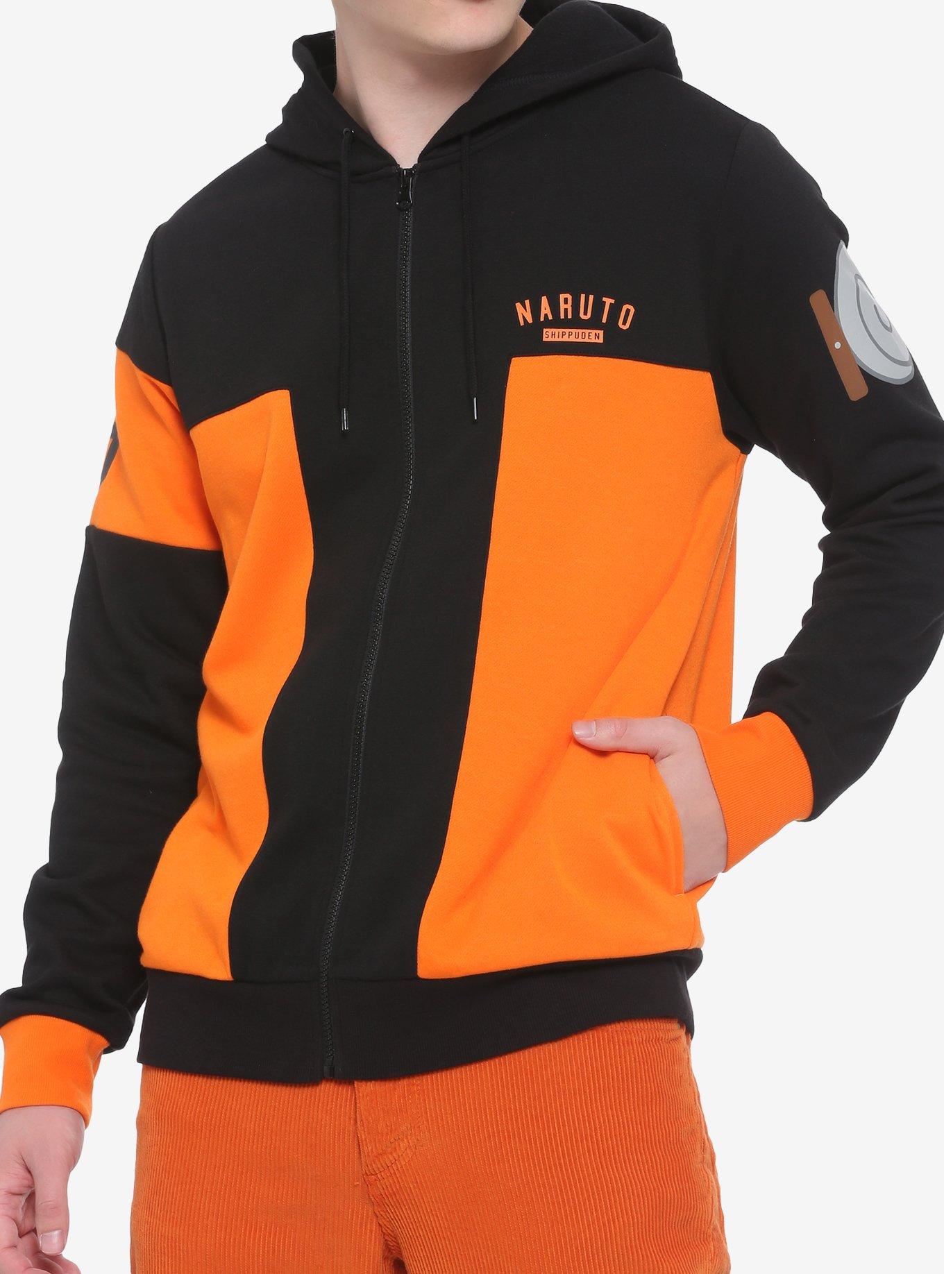 Naruto Shippuden Zip-Up Hoodie For Adults – Black Anime Graphic Hoodie, Cotton-Poly Blend, Officially Licensed
