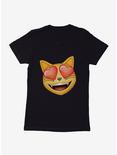 Emoji Cat Heart Eyes Womens T-Shirt, BLACK, hi-res