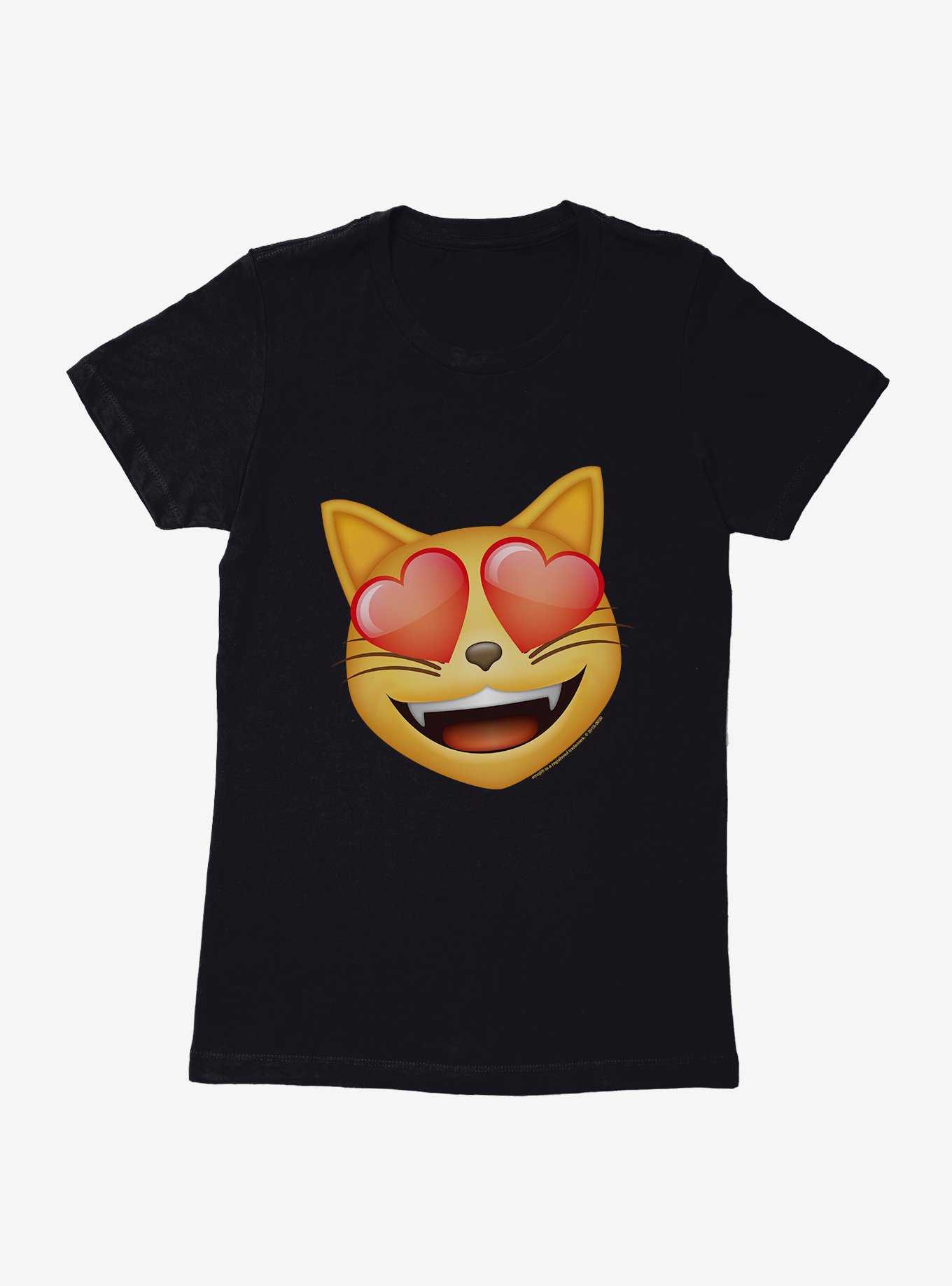 Emoji Cat Heart Eyes Womens T-Shirt, , hi-res