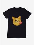Emoji Cat Kiss Womens T-Shirt, BLACK, hi-res