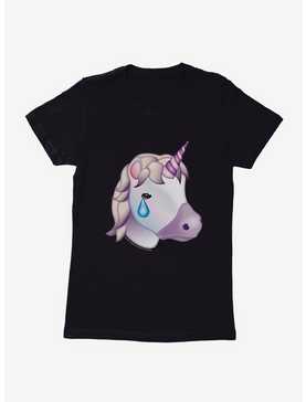 Emoji Unicorn Teary Eyes Womens T-Shirt, , hi-res