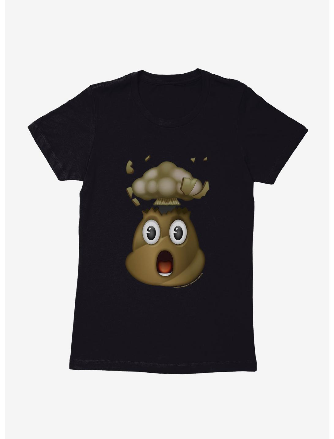 Emoji Poo Mind Blown Womens T-Shirt, BLACK, hi-res