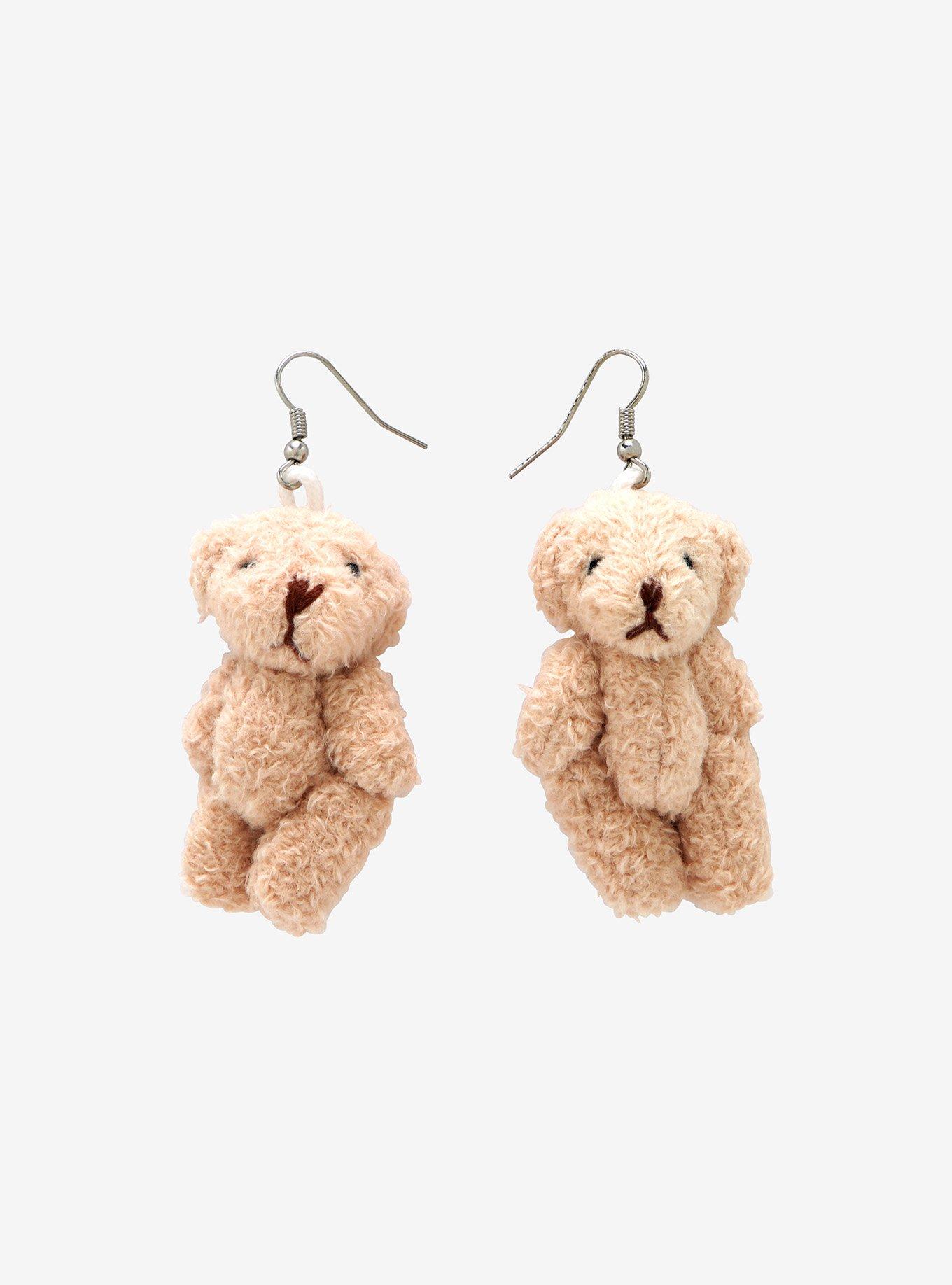 Teddy Bear Drop Earrings, , hi-res