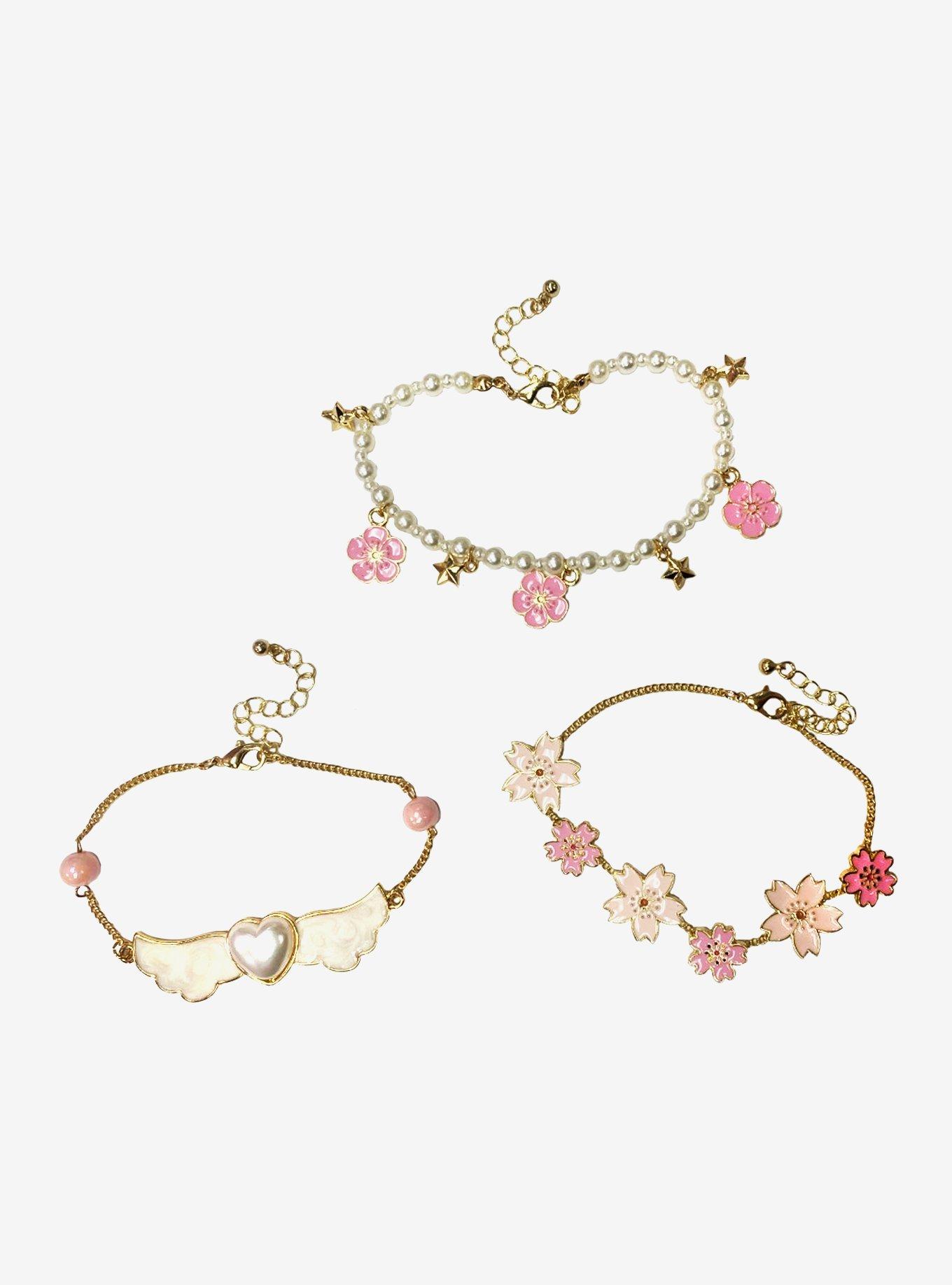 Sakura Blossom Charm Bracelet Set, , hi-res