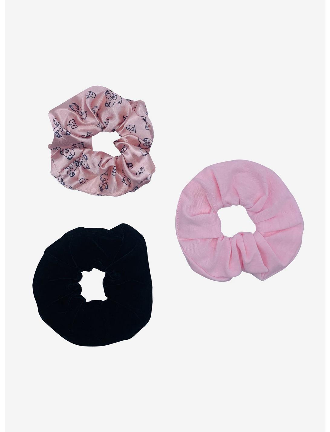 Pink Teddy Bear Scrunchie Set, , hi-res