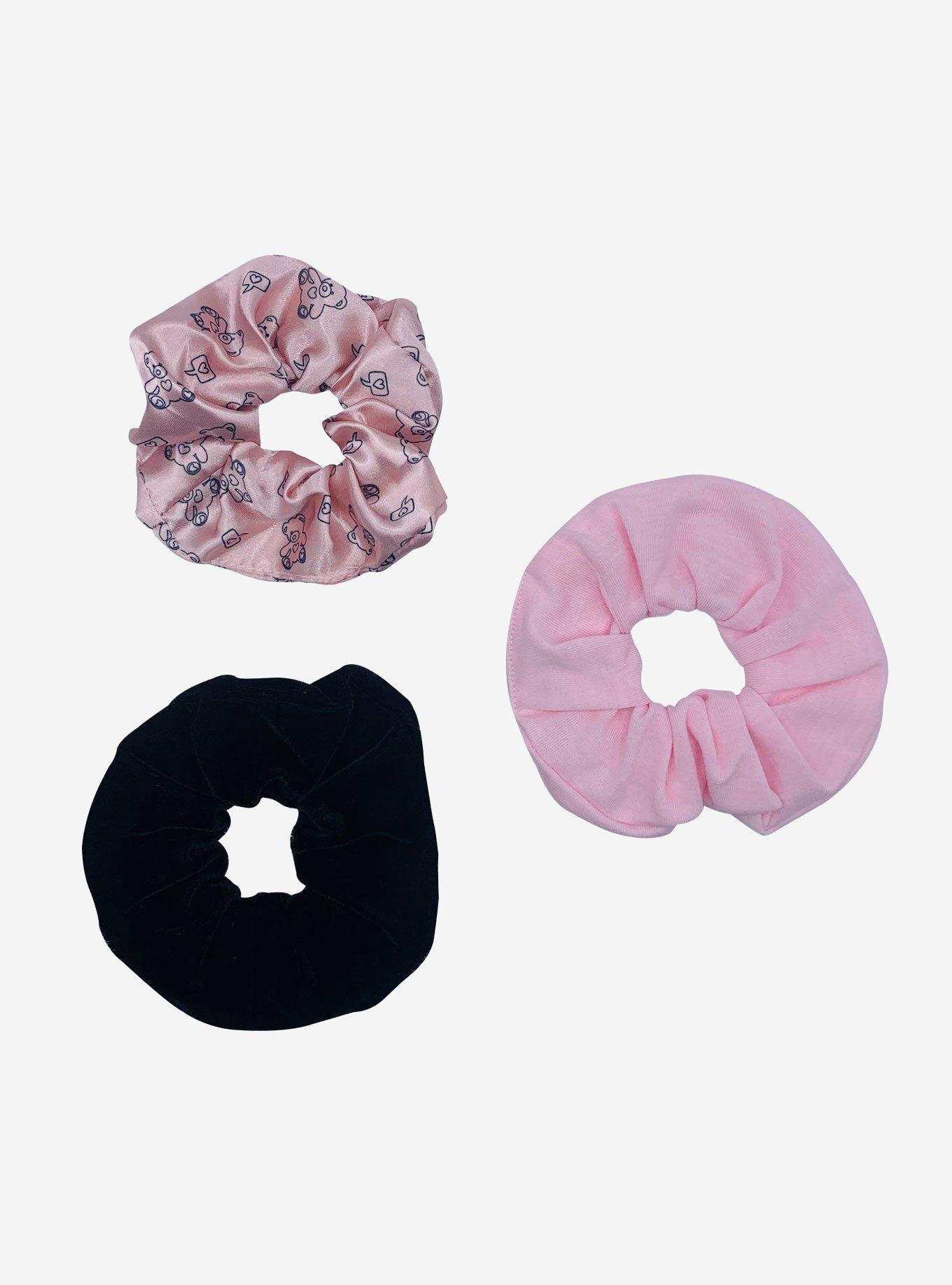 Pink Teddy Bear Scrunchie Set, , hi-res