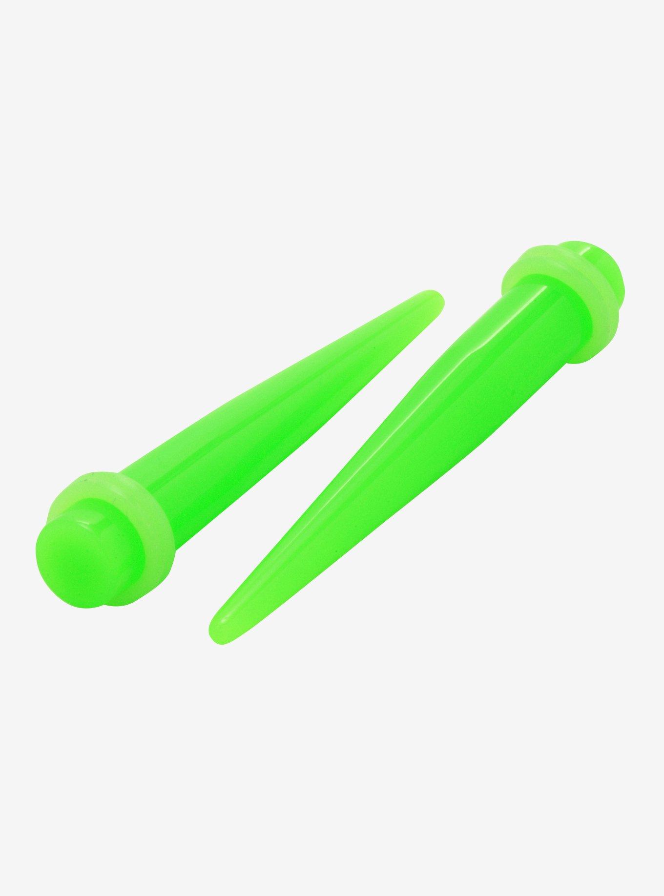 Acrylic Neon Green Taper 2 Pack, GREEN, hi-res