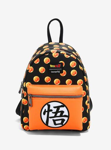 Loungefly Dragon Ball Z Goku Mini Backpack Blue Red Anime DBZ Bag Loungefly Dragon Ball Z Triple Pocket Mini Backpack | Get  main image 3